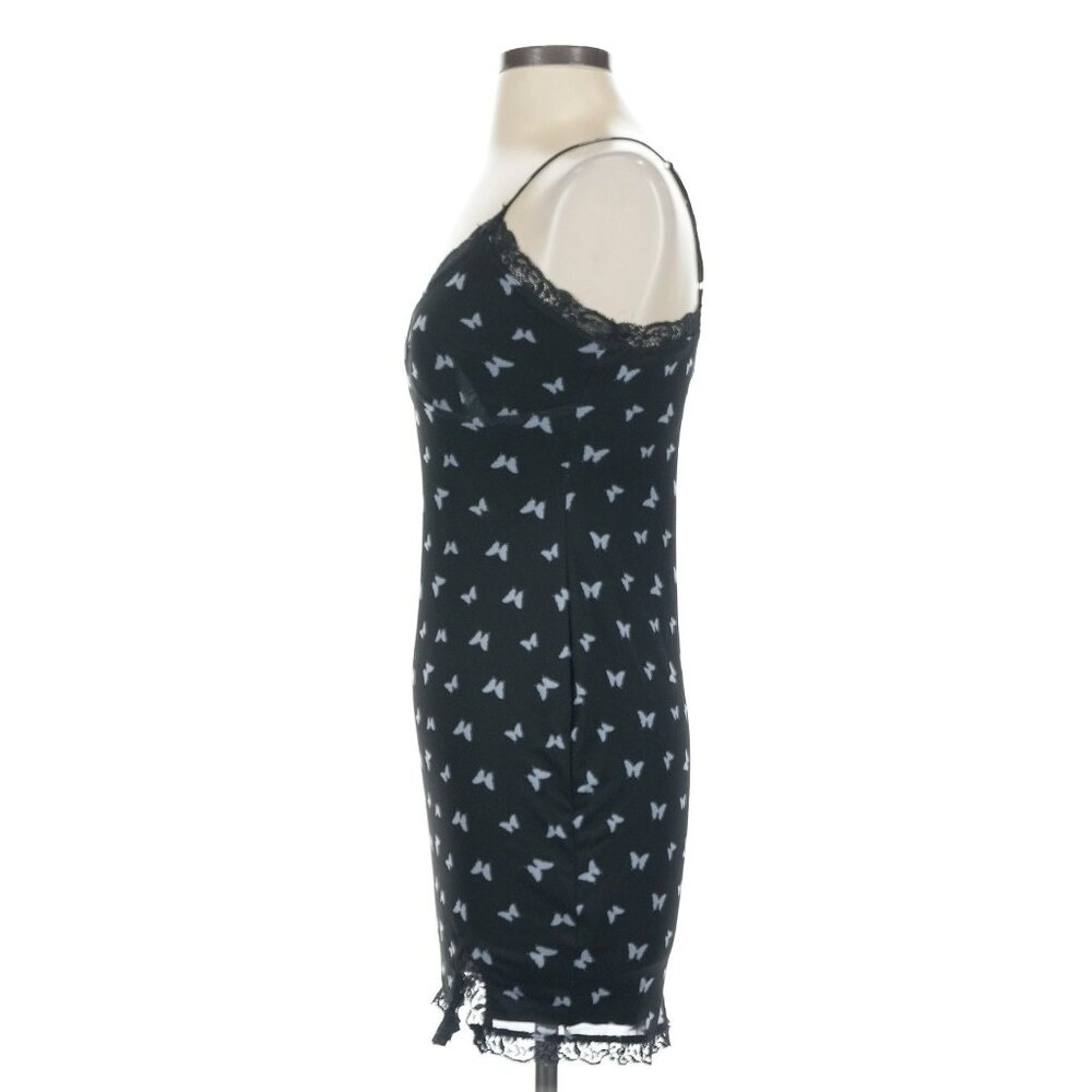 Wild Fable Black Butterfly Lace-Trim Mini Dress | Dollcore Babydoll Dark Romance - Picture 6 of 15